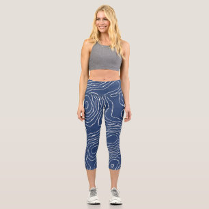 Topografischer Bio Druck der Erdlinie. Capri Leggings
