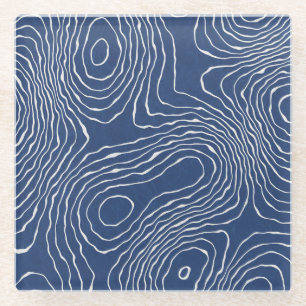 Topografischer Bio Druck der Erdlinie. Glasuntersetzer