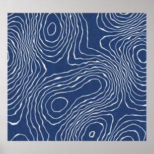 Topografischer Bio Druck der Erdlinie. Poster