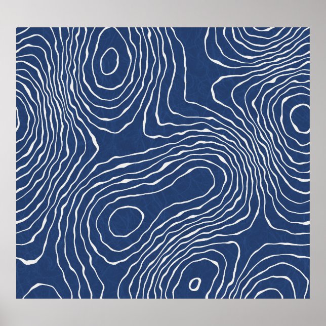 Topografischer Bio Druck der Erdlinie. Poster (Vorne)
