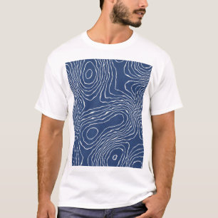 Topografischer Bio Druck der Erdlinie. T-Shirt