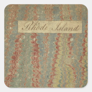 Topografisches Diagramm der Narraganset Bay Quadratischer Aufkleber