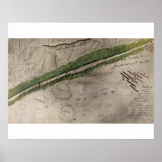 Topografisches Diagramm des Schlachtfeldes des Lit Poster (Vorne)