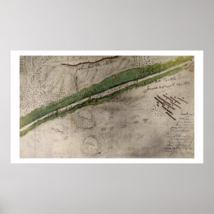 Topografisches Diagramm des Schlachtfeldes des Lit Poster