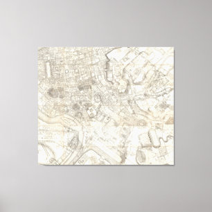 Topographic Map of Ancient Rome, Italy Leinwanddruck