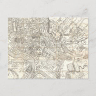 Topographic Map of Ancient Rome, Italy Postkarte