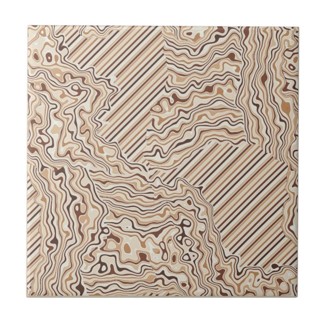 Topographic Warm Neutrals Ceramic Tile Fliese (Vorderseite)