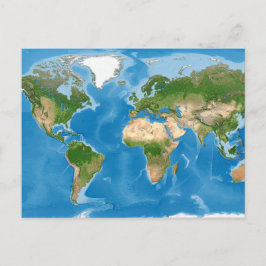 Topographic World Map Earth Illustration Feiertagspostkarte