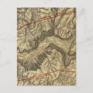 Topographical Map of The Yosemite Valley Postkarte