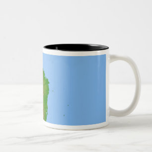 Topographische Ansicht von Mittelamerika Zweifarbige Tasse