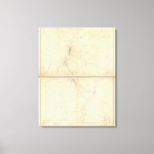 Topographische Karte der Washoe Bergbau-Region Leinwanddruck