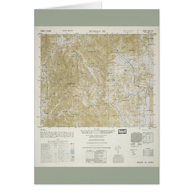 Topographische Karte des Nord und Süd Korea (1952) (Vorne)