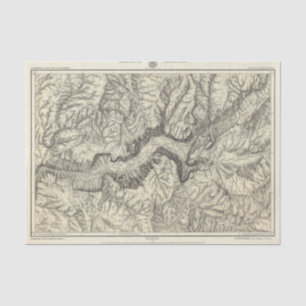 Topographische Karte des Yosemite-Tales Seidenpapier