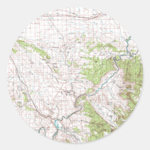 Topographische Karte Runder Aufkleber