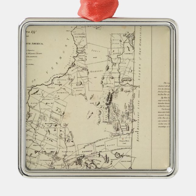 Topographische Karte Silbernes Ornament (Vorne)