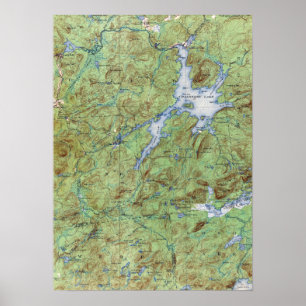 Topographische Karte Vintager Cranberrysee-New Poster