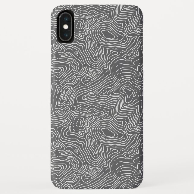 Topographischer | Holzkohle | iPhone XS maximaler Case-Mate iPhone Hülle (Rückseite)