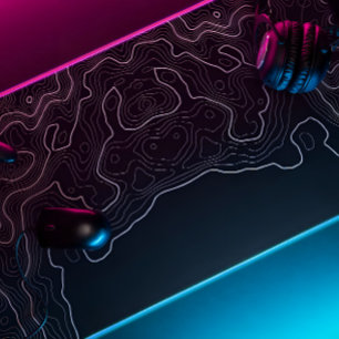 topographisches Mauspad xxl schwarz Schreibtischunterlage