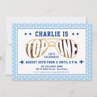 TopOne-Pilot zum ersten Geburtstag Einladung