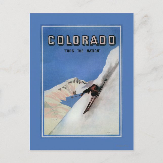 Tops the Nation - Skiing Promotionplakat Postkarte (Vorderseite)