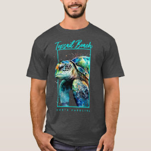 Topsail Beach North Carolina Aquarellmeerschildkrö T-Shirt