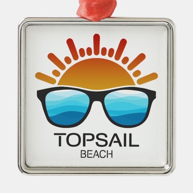Topsail Beach North Carolina Sonnenbrille Ornament Aus Metall (Vorne)