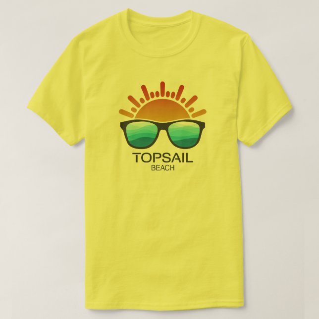 Topsail Beach North Carolina Sonnenbrille T-Shirt (Design vorne)