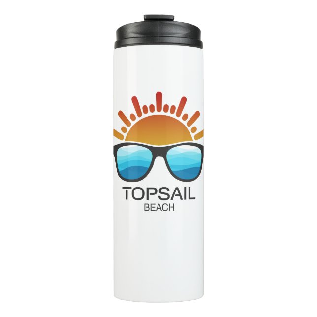 Topsail Beach North Carolina Sonnenbrille Thermosbecher (Vorderseite)