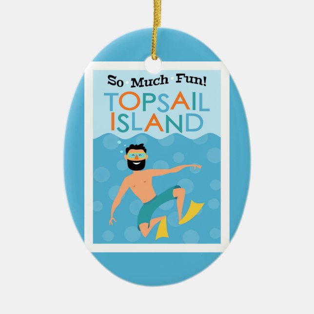 Topsail Island Fun Hipster Travel Keramik Ornament (Vorne)
