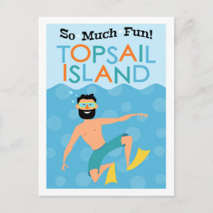 Topsail Island Fun Hipster Travel Postkarte