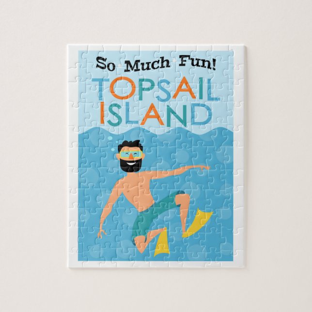 Topsail Island Fun Hipster Travel Puzzle (Vertikal)