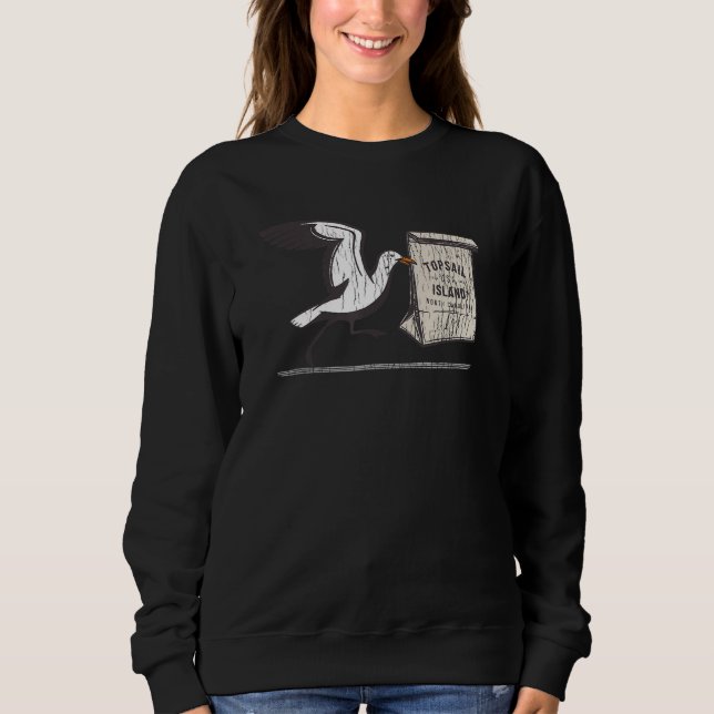 Topsail Island NC Summertime Vacationing Seagull L Sweatshirt (Vorderseite)