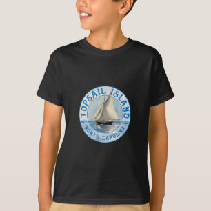 Topsail Island North Carolina Vintage-Segelboot De T-Shirt