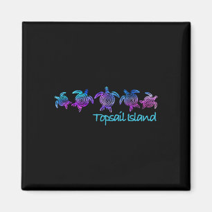 Topsail Island Strand Design Stammes-Schildkröten- Magnet