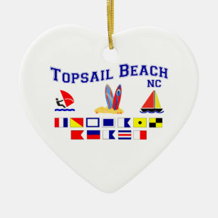 Topsail Strand NC-Signal-Flagge Keramik Ornament