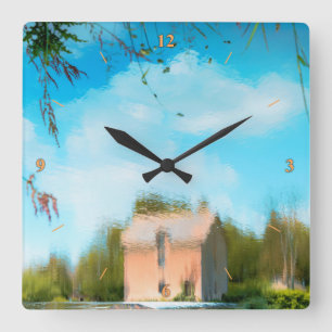 Topsy Turvy Quadratische Wanduhr