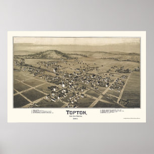 Topton, panoramische Karte PAs - 1893 Poster