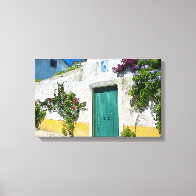 Tor aus grün-grünem Holz Leinwanddruck (Vorderseite)