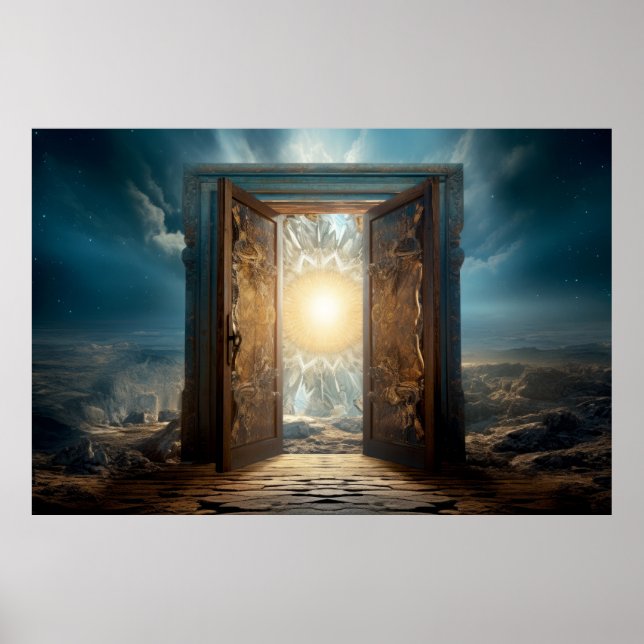 Tor Gate Andersweltig Dimension Fantastische Kunst Poster (Vorne)