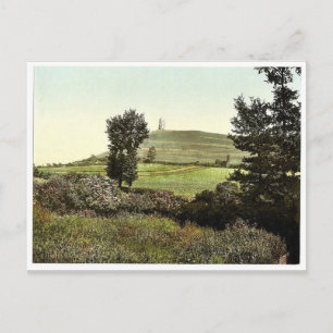 Tor Hill, Glastonbury, England seltene Photochrom Postkarte