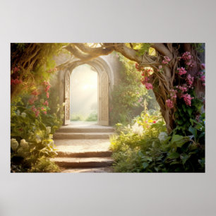 Tor In ruhiger Gartenanlage Entspannen Inspiriert Poster