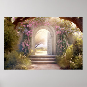 Tor In ruhiger Gartenanlage Entspannen Inspiriert Poster