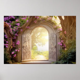 Tor In ruhiger Gartenanlage Entspannen Inspiriert Poster