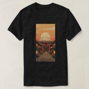 Tor zum Fuji - Traditionelle japanische Sonnenunte T-Shirt