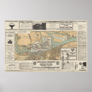 Tor zur Welt: Der Hafen von Hamburg Karte Poster