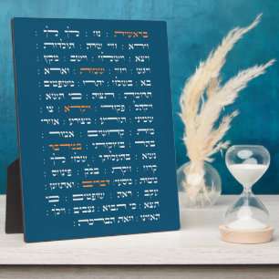 Torah Parshiot Parshas Weekly Readings in Hebräisc Fotoplatte