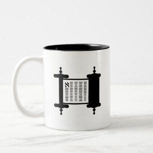 "Torah" Piktogramm-Tasse Zweifarbige Tasse