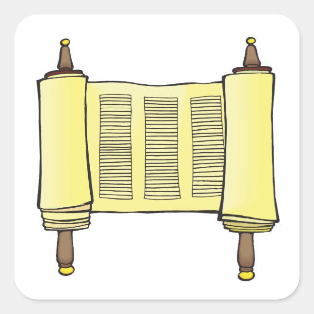 Torah Quadratischer Aufkleber (Vorderseite)