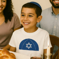 Torah Scholar Blue Kippah & Star von David