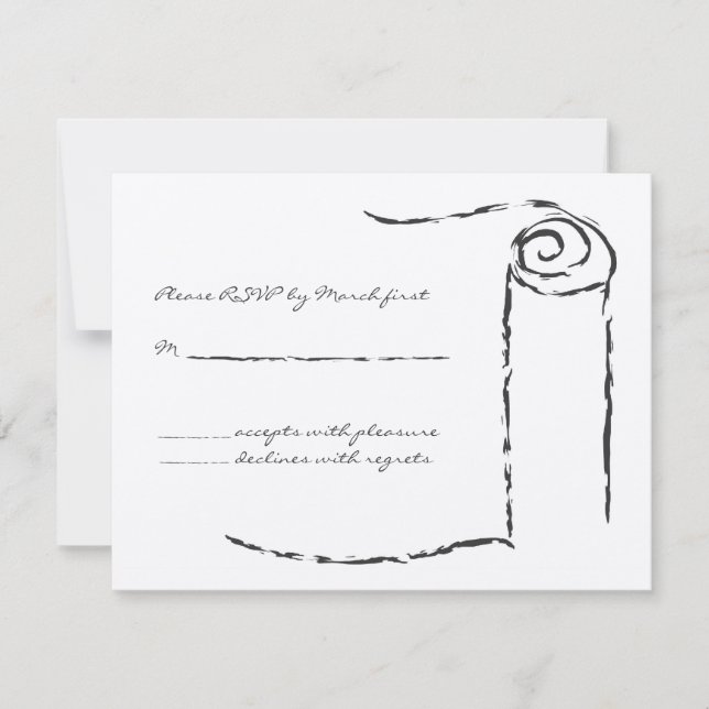 Torah Scroll Bar Mitzvah UAWG RSVP Karte (Vorderseite)